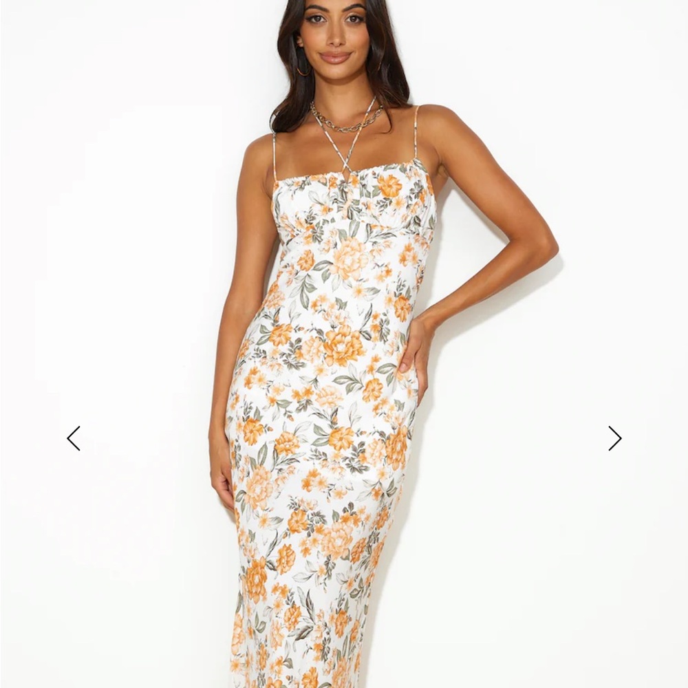 Hello Molly Orange and White Floral Maxi Dress - Picture 3 of 9